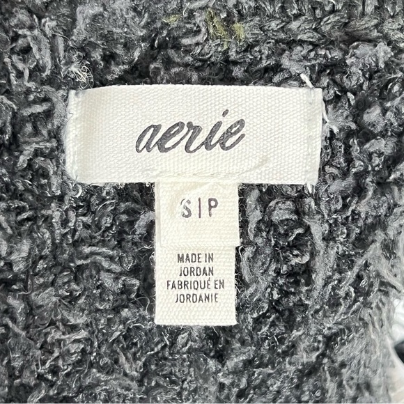 Aerie fuzzy Grey Cozy Knit Sherpa Marshmallow Lounge Pants Size S Straight Leg - Picture 7 of 13